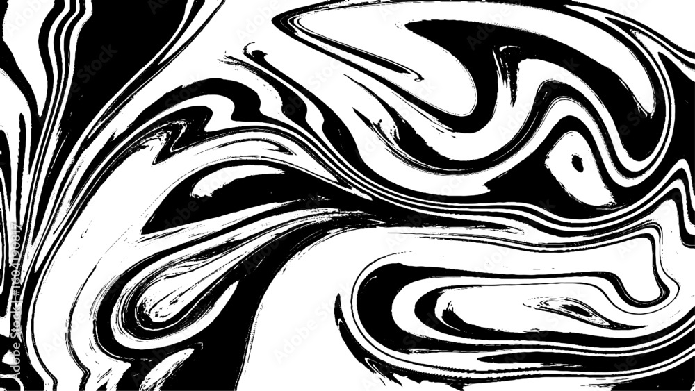 Black and White Liquid Marble Pattern - Monochrome Abstract Background. Black and White Liquid Marble Pattern - Monochrome Abstract Background.