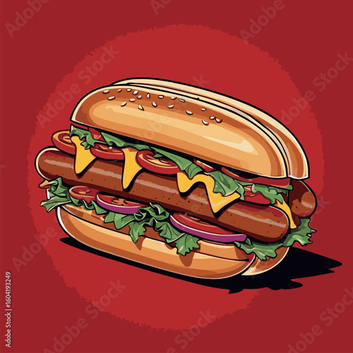 The hotdog vector is made in great detail