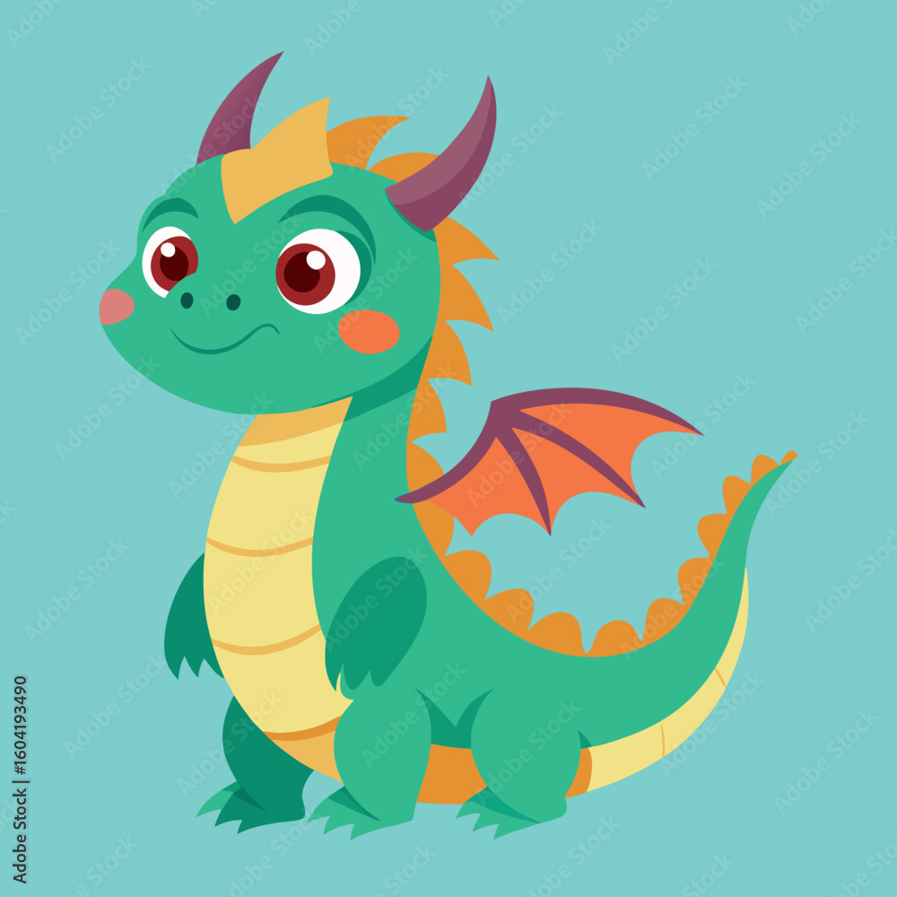 Cute dragon isolated Cute dragon isolated
