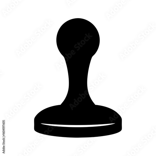 Stylized Game Pawn or Piece in Black Silhouette with Distinct Shapes