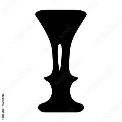 Rubin vase optical illusion showing two faces or a vase in black