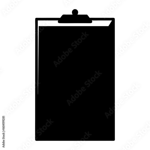 Black and White Clipboard Illustration for Note Taking or Project Planning
