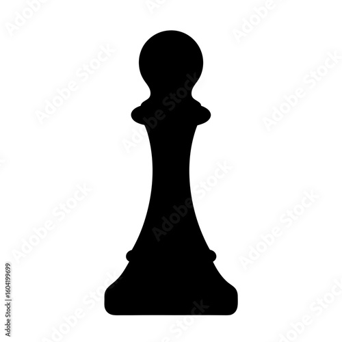 Elegant silhouette of a chess pawn piece in striking black on white