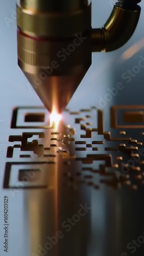 Laser Engraving QR Code on Metal.