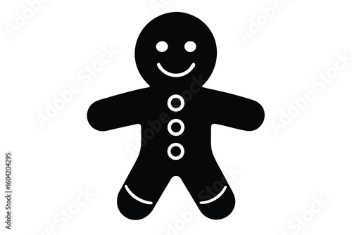 gingerbread man isolated on black