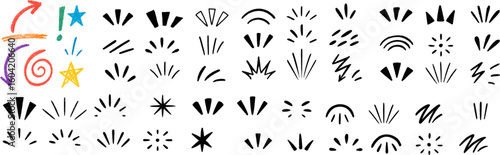 Emphasis Stroke Icon Collection. Featuring Arrows, Stars, Swirls, and Visual Highlight Elements. Editable Outline Icons Set.