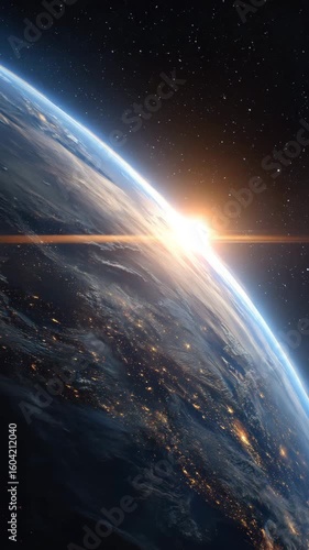 Earth from space showing the curvature of the planet
