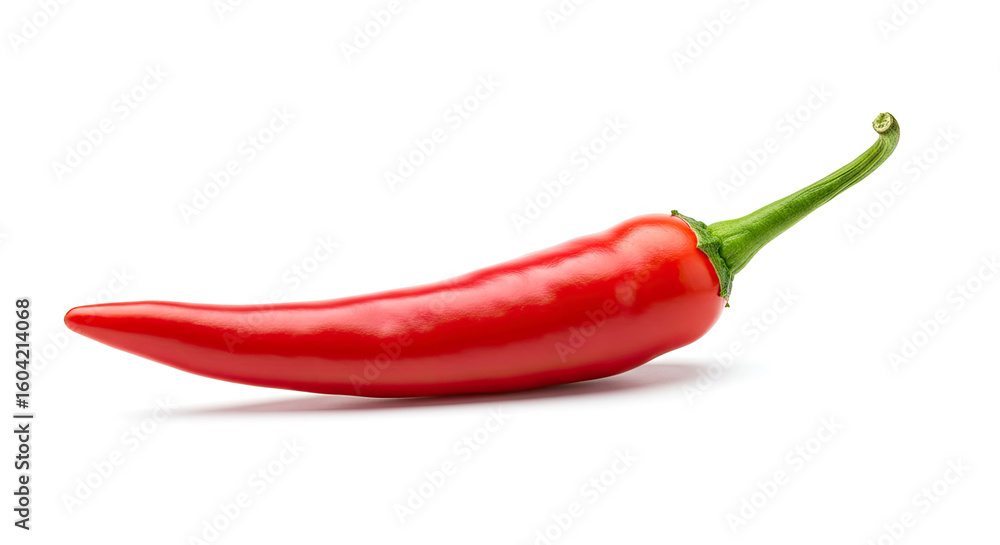 Single Red Chili Pepper Isolated White Background 8. Single Red Chili Pepper Isolated White Background 8.