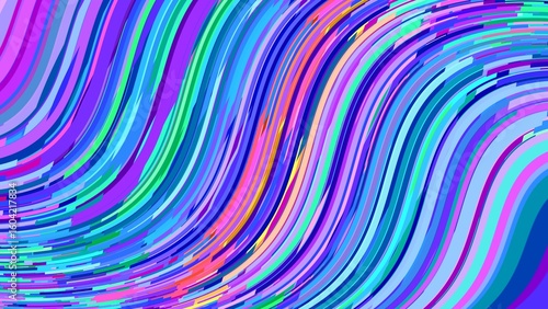 Dynamic Fluidity: A captivating swirl of vibrant, multicolored, layered waves of color converge, a stunning display of artistic dynamism, offering an abstract, fluid, and textured background.