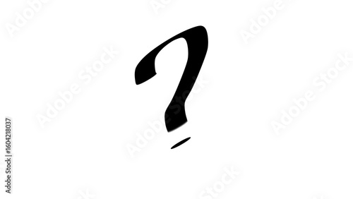 Mystery Question Mark: A stark black question mark stands isolated against a simple background, inviting curiosity and contemplation.