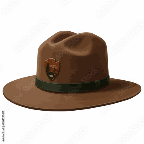 Iconic National Park Service Hat Illustration with Emblem Detail.