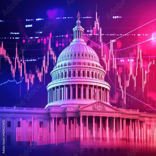 Capitol building overlaid with financial charts (3)