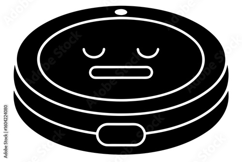 Adorable Sleepy-Faced Robot Vacuum – Cute AI Cleaning Gadget