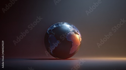 Earth globe in a  setting.