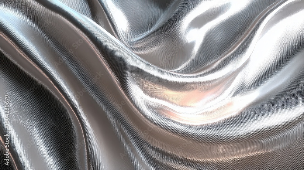 Fototapeta premium Elegant Metallic Fabric with Smooth Reflective Surface