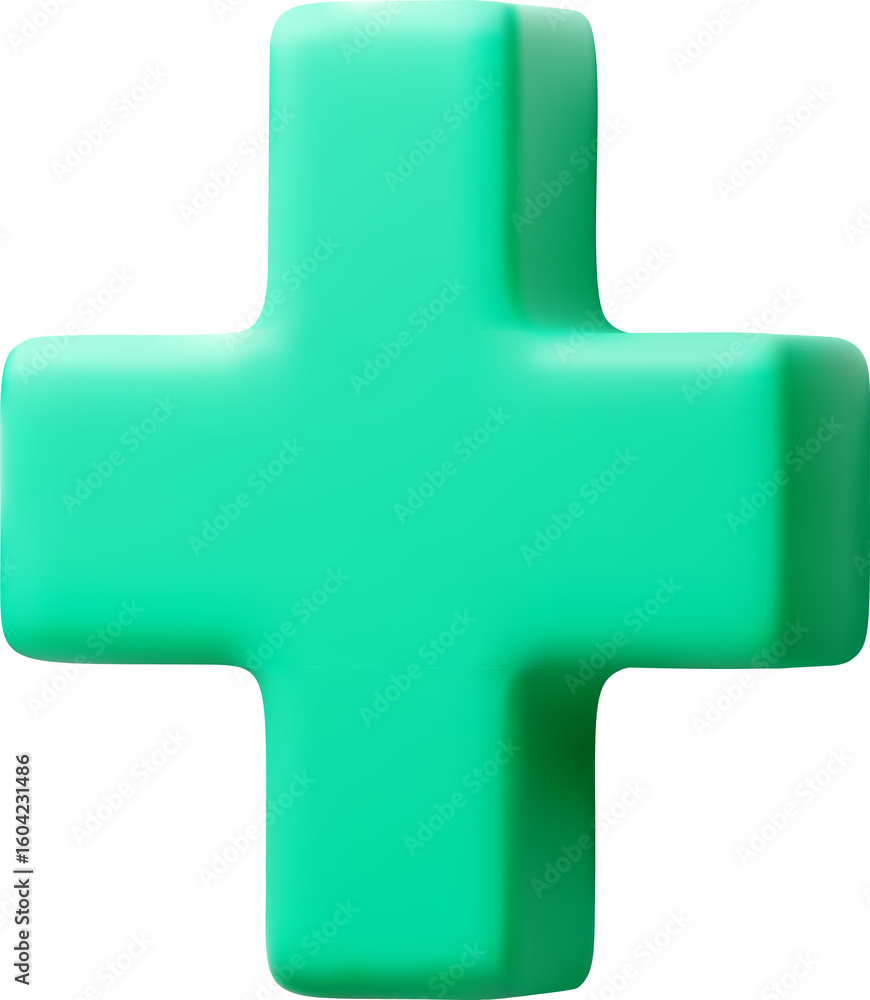 Obraz premium 3D Green Cross Shape for Design and Art