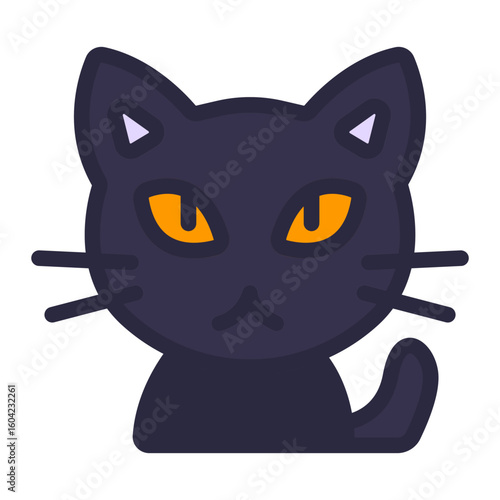 Black Cat outline flat
