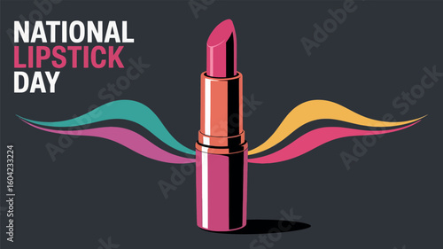 National Lipstick Day Pink Lipstick Celebration Design