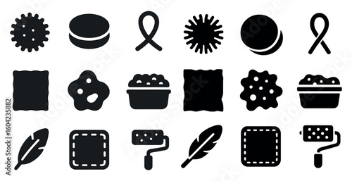 Bakery and kitchen filled icons set – solid, silhouette, cooking and baking symbols