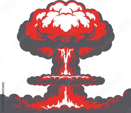Nuclear Explosion Vector Ilustration