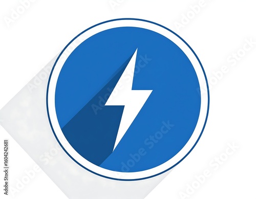 Free Download Blue lightning bolt icon on a circle - GFXLoad