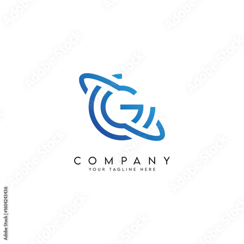 Letter CG GC logo design with orbit ring planet style vector icon.