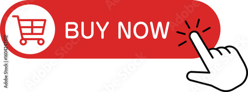 カートと手の買い物ボタンアイコン