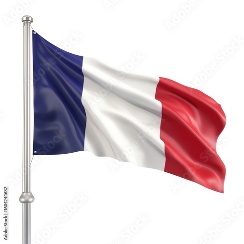 Free Download French flag waving on pole - GFXLoad