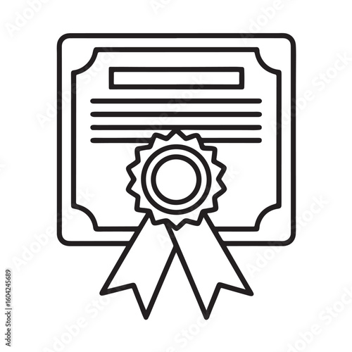 black and white certificate with ribbon clip art preview