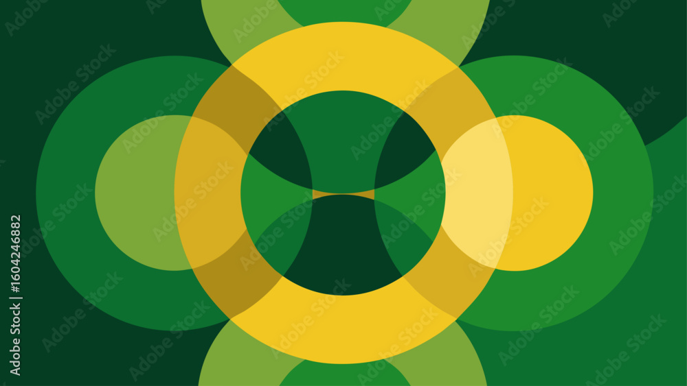 Fototapeta premium Green Gold Gradient Circles