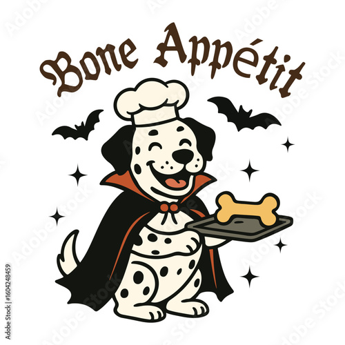 bone appetit - Funny Dog Halloween T-shirt vector, Spooky Dog Quotes, Halloween Ghost Pets Clipart, Cute Scary Dog Shirt Sublimation, Dog Mom Shirt
