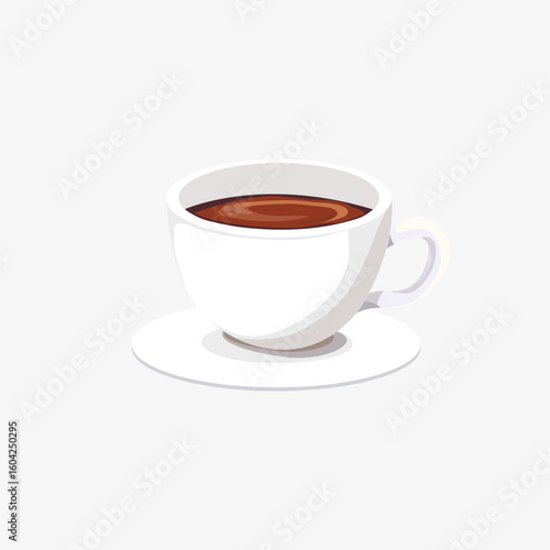 white cup with coffee isolate