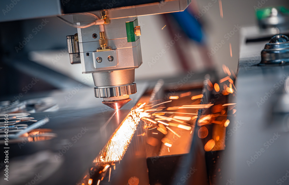 custom made wallpaper toronto digitalCNC Laser cutting of metal, modern industrial technology.