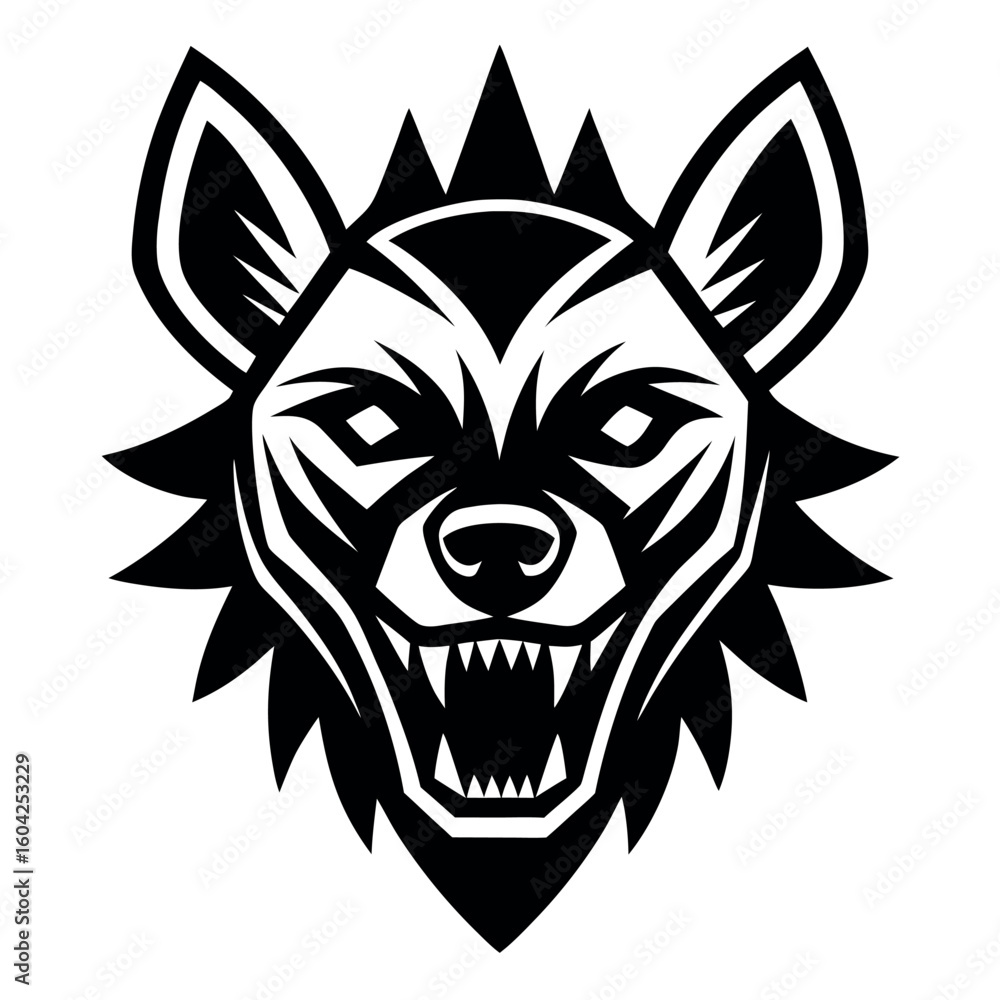 Fototapeta premium Minimalist Fierce hyena logo vector illustration. 