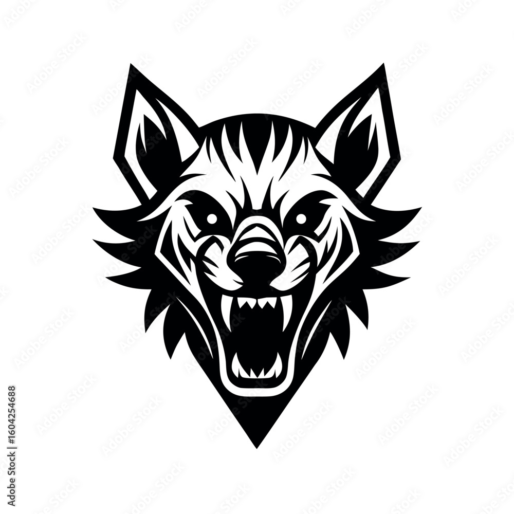 Fototapeta premium Minimalist Fierce hyena logo vector illustration. 