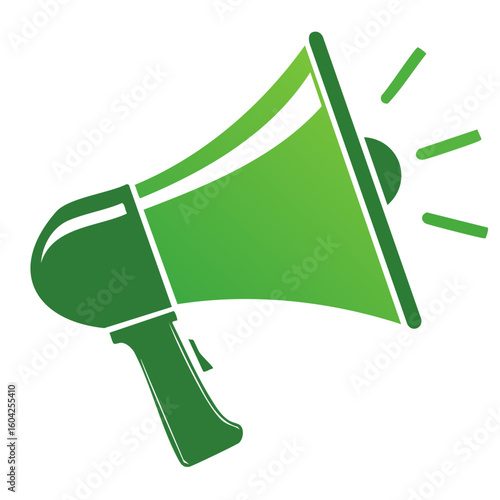 Green Megaphone Illustration Communicating Announcement and Alert in Protest Design
