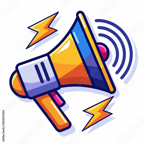 Wallpaper Mural Electric megaphone icon with sound wave on a white background  Torontodigital.ca