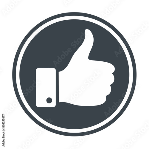 Thumbs Up Symbol Approval Icon Simple Hand Gesture Positive Feedback Agreement