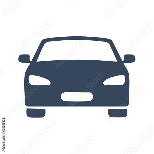 Illustration of a dark blue car against black background simple vehicle design automotive industry transport