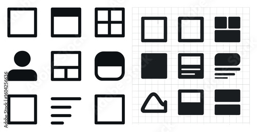 User interface solid icons set – filled, flat, ui/ux design essentials