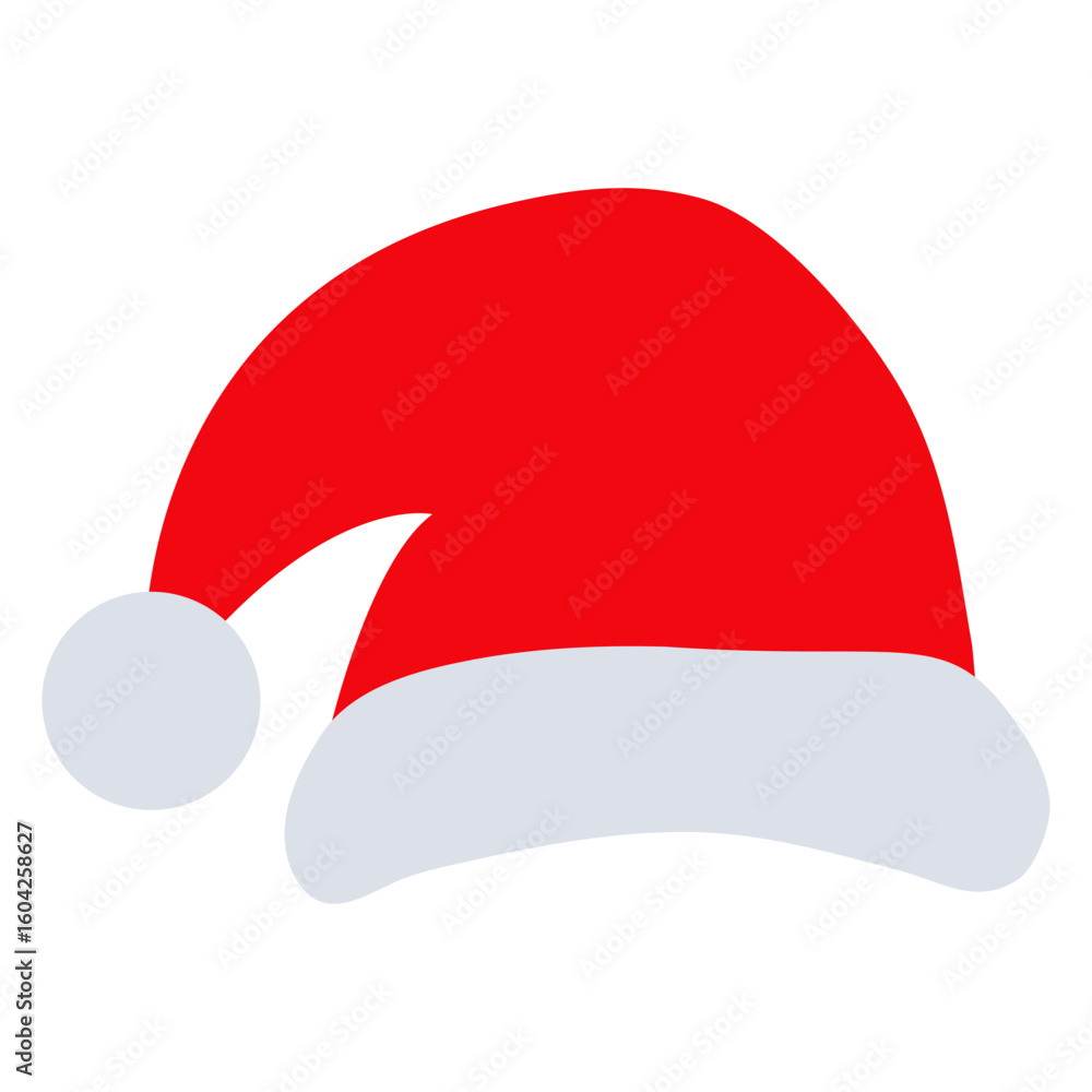 Tiempo de Navidad. Icono con sombrero de Santa Claus para su uso en tarjetas y felicitaciones Tiempo de Navidad. Icono con sombrero de Santa Claus para su uso en tarjetas y felicitaciones