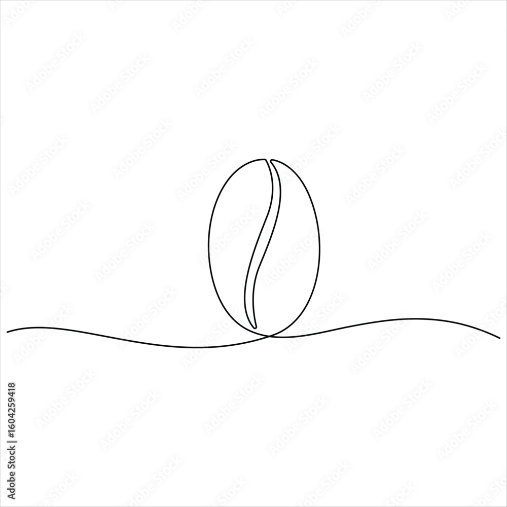 Obraz premium One line drawing of Coffee Beans minimalist vector illustration