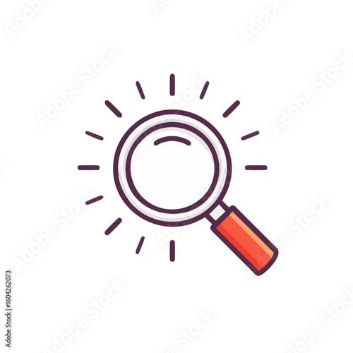 Magnifying Glass Icon Discovery Search Exploration Sleuthing Research Detectives Investigation Tool Vector Illustration