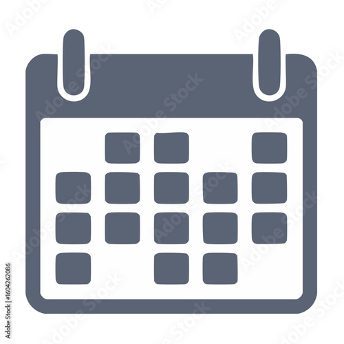 Calendar Icon with Square Dates Represents Scheduling Appointments and Organizing Time