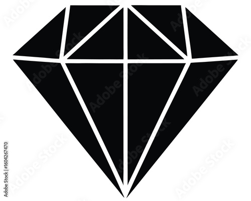 A black diamond isolated on white background shines brightly Ai Generated