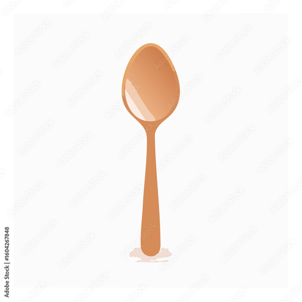 Simple kitchen utensil illustration single spoon cooking and eating tool Simple kitchen utensil illustration single spoon cooking and eating tool