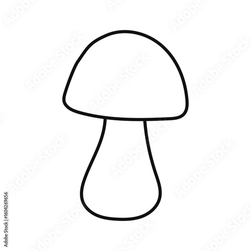 Outline autumn mushroom. Birch bolete mushroom.