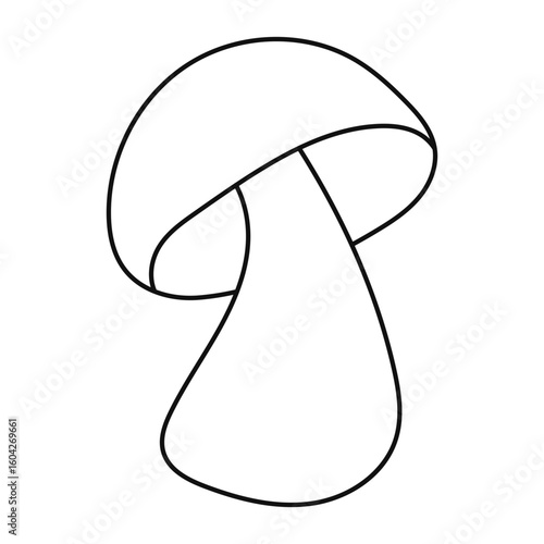 Outline autumn mushroom. Aspen bolete mushroom.