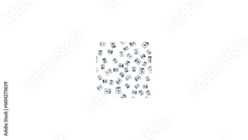 Unique abstract pattern of TV and video tape icons scattered across a design, ideal for digital media and entertainment projects
