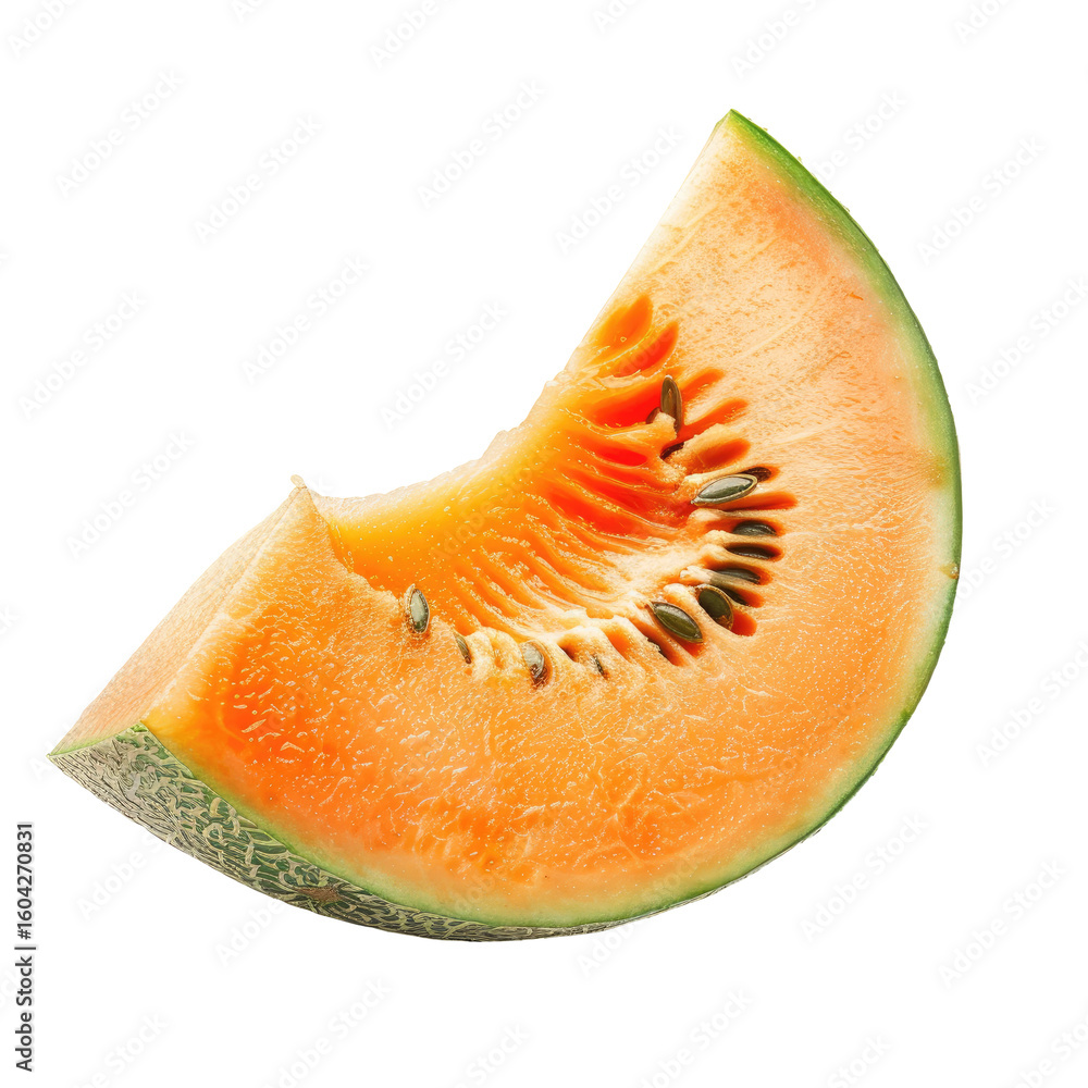 Close-up of a cantaloupe wedge Close-up of a cantaloupe wedge